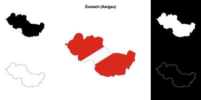 Zurzach blank outline map set vector