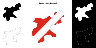 Laufenburg blank outline map set vector