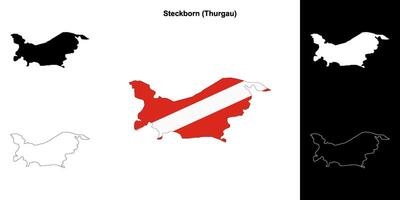 Steckborn blank outline map set vector