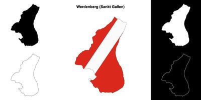 Werdenberg blank outline map set vector