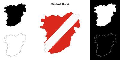 Oberhasli blank outline map set vector