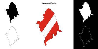 Seftigen blank outline map set vector