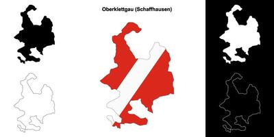 Oberklettgau blank outline map set vector