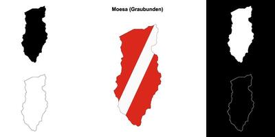 Moesa blank outline map set vector