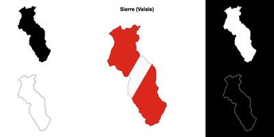 Sierre blank outline map set vector