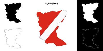 Signau blank outline map set vector