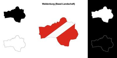 Waldenburg blank outline map set vector