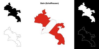 Stein blank outline map set vector