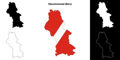 Obersimmental blank outline map set vector