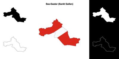 See-Gaster blank outline map set vector