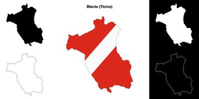 Blenio blank outline map set vector