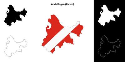 Andelfingen blank outline map set vector
