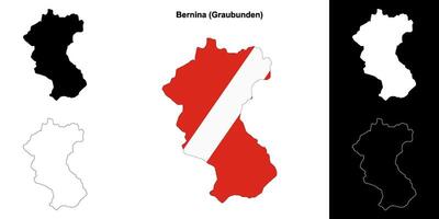 Bernina blank outline map set vector