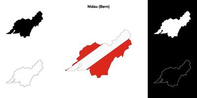 Nidau blank outline map set vector
