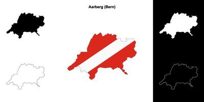 Aarberg blank outline map set vector