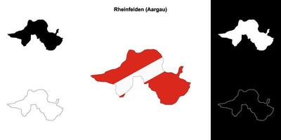 Rheinfelden blank outline map set vector