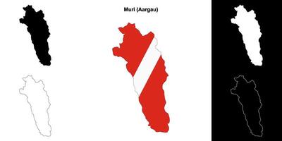 Muri blank outline map set vector