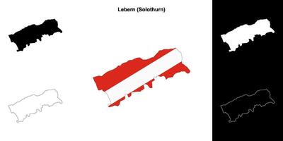 Lebern blank outline map set vector