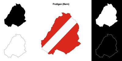 Frutigen blank outline map set vector