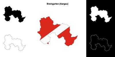Bremgarten blank outline map set vector