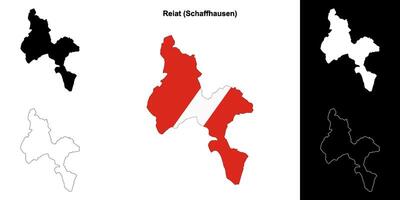 Reiat blank outline map set vector