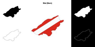 Biel blank outline map set vector