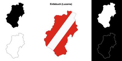 Entlebuch blank outline map set vector