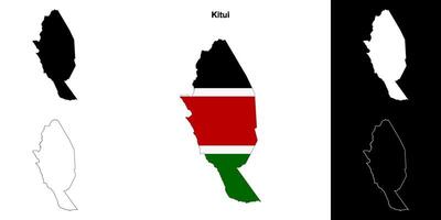 Kitui county outline map set vector
