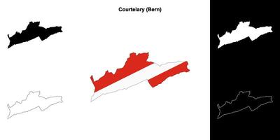 Courtelary blank outline map set vector