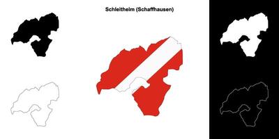 Schleitheim blank outline map set vector