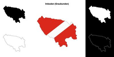 Imboden blank outline map set vector