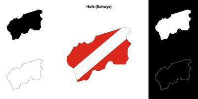 Hofe blank outline map set vector