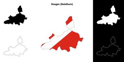 Gosgen blank outline map set vector