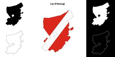 Lac blank outline map set vector