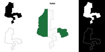 Kebbi state outline map set vector