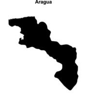 Aragua state blank outline map vector
