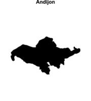 Andijon region blank outline map vector