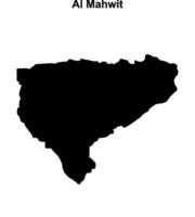 Al Mahwit governorate blank outline map vector