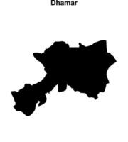 Dhamar governorate blank outline map vector