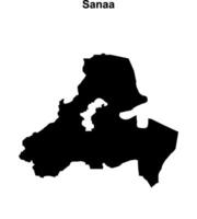 Sanaa governorate blank outline map vector