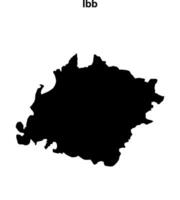 Ibb governorate blank outline map vector