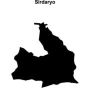 Sirdaryo region blank outline map vector