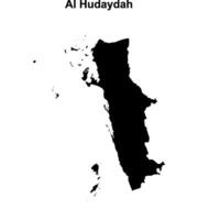 Al Hudaydah governorate blank outline map vector