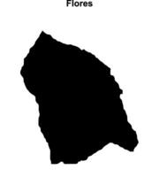 Flores department blank outline map vector