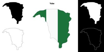 Yobe state outline map set vector