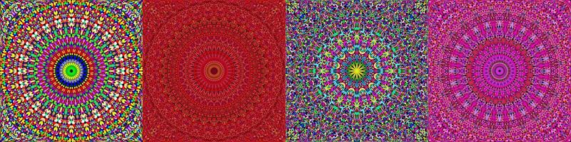 Seamless geometrical mandala pattern set vector