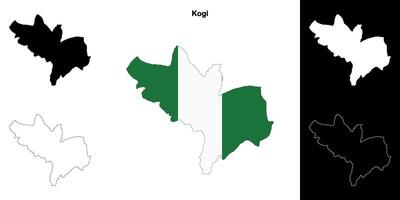 Kogi state outline map set vector