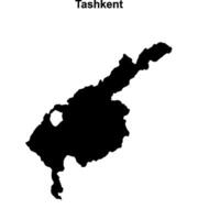 Tashkent region blank outline map vector