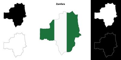 Zamfara state outline map set vector