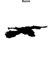 Sucre state blank outline map vector